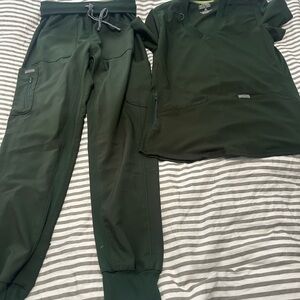 Dark Green Scrub Set